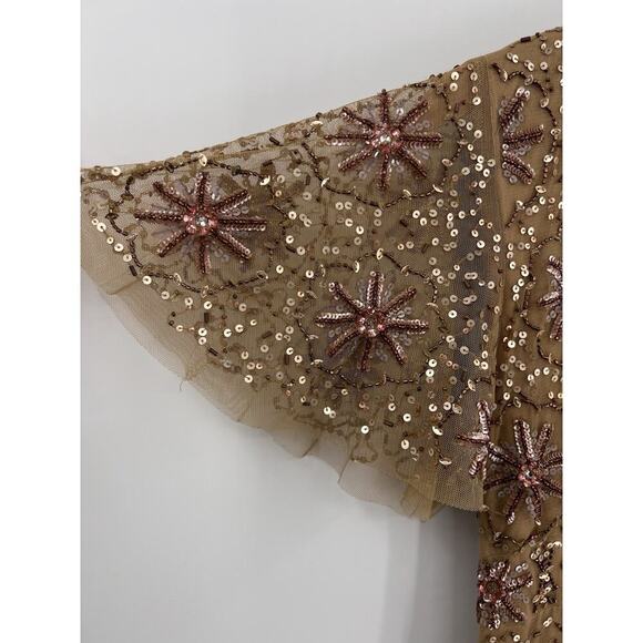 ZARA WOMAN Gold Sequin Dress Special Edition Small Party Formal Wedding NWT - Picture 5 of 16